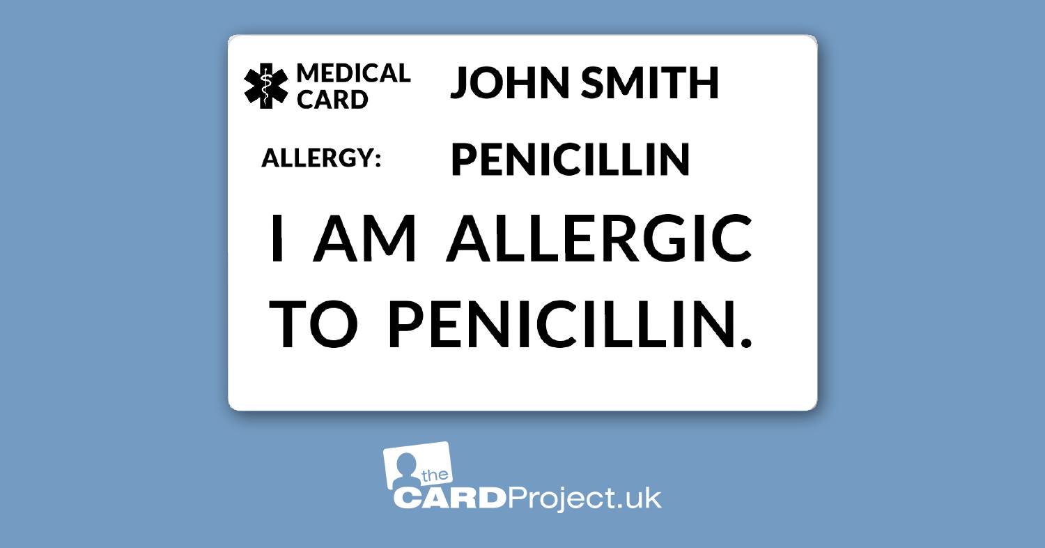 Penicillin Allergy Awareness Mono ID Alert Card (FRONT)